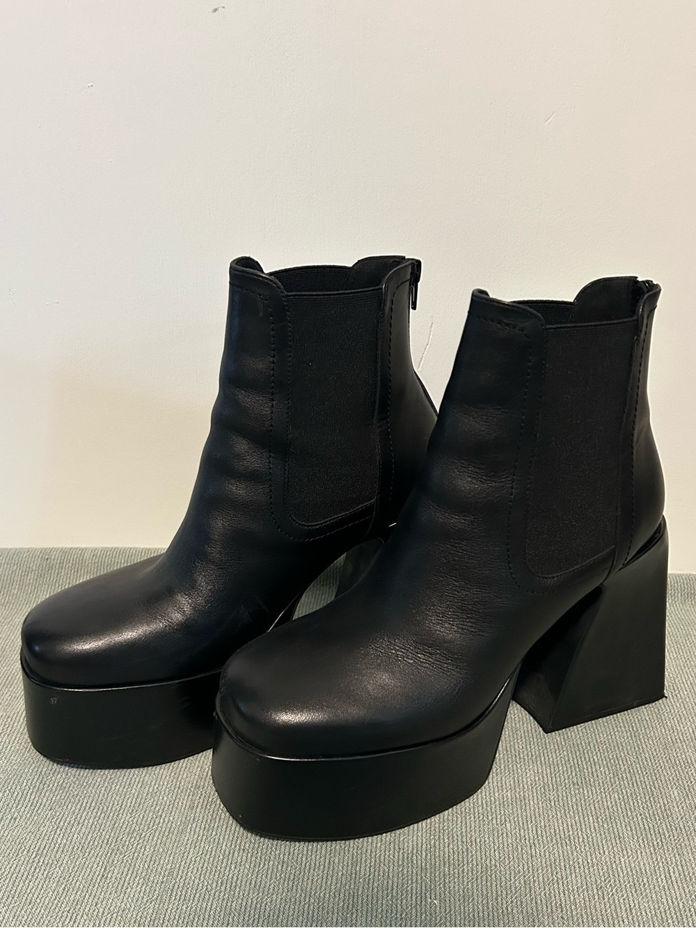 Steve Madden Hustle Platform Boot Black Ankle Boots US 11